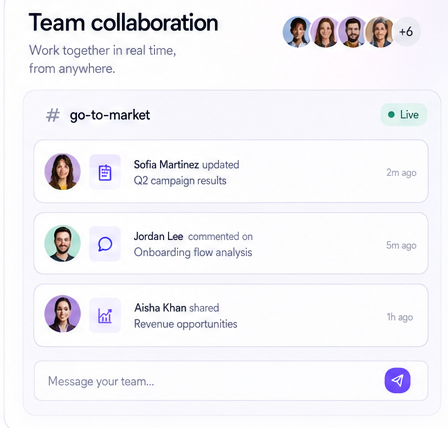 Go-to-market channel with live team activity
