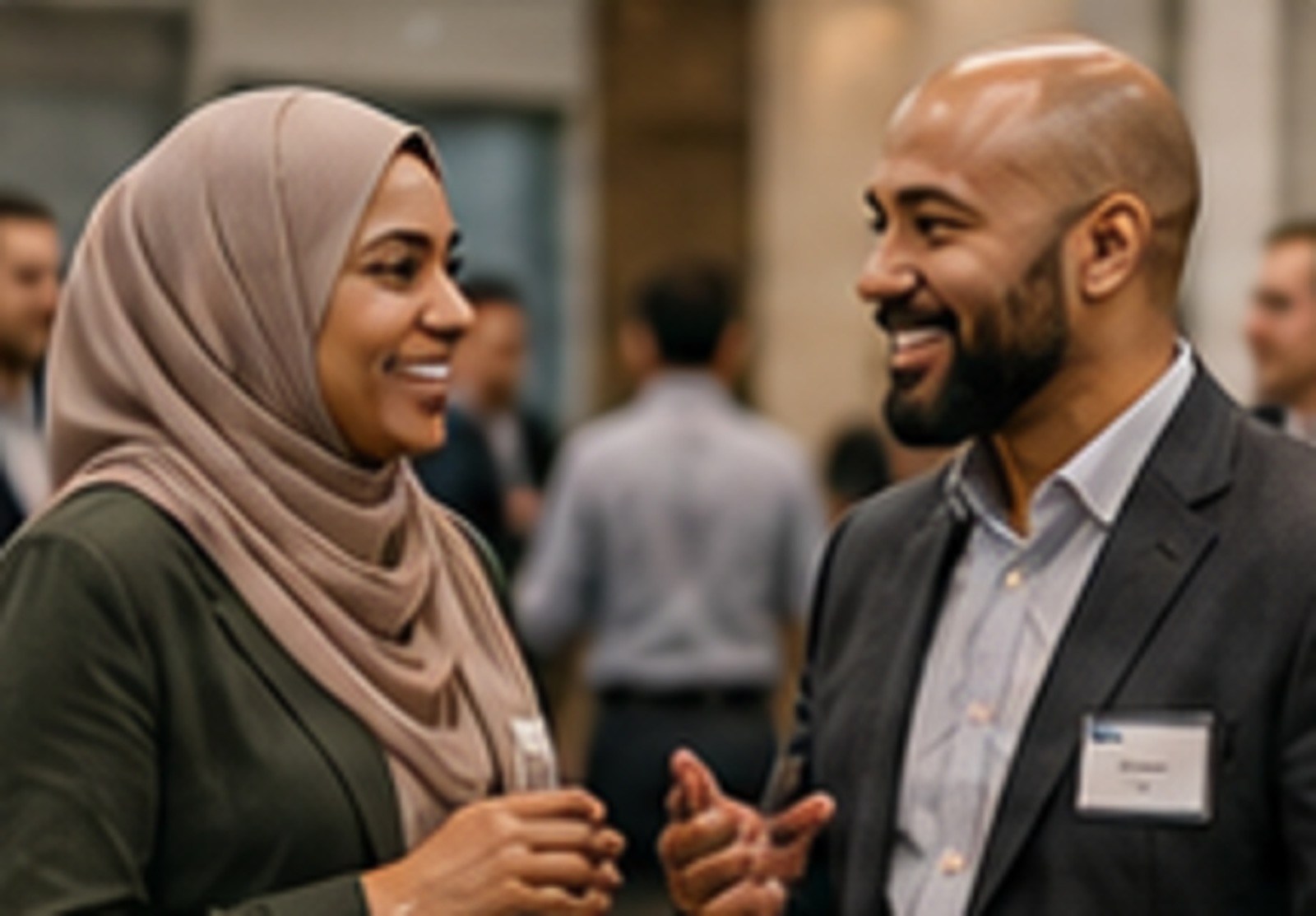 Members meeting at an event
