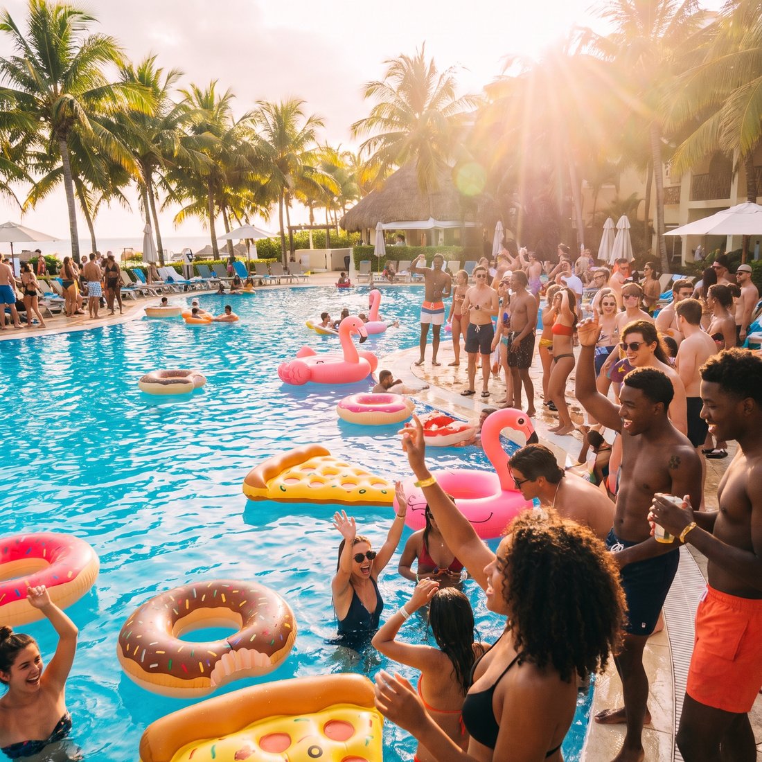 A daytime pool party