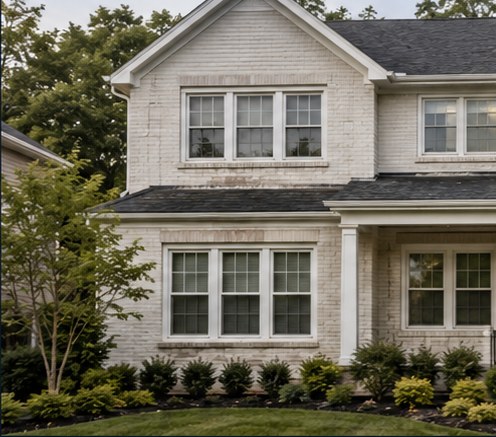 A home before and after its window replacement, before